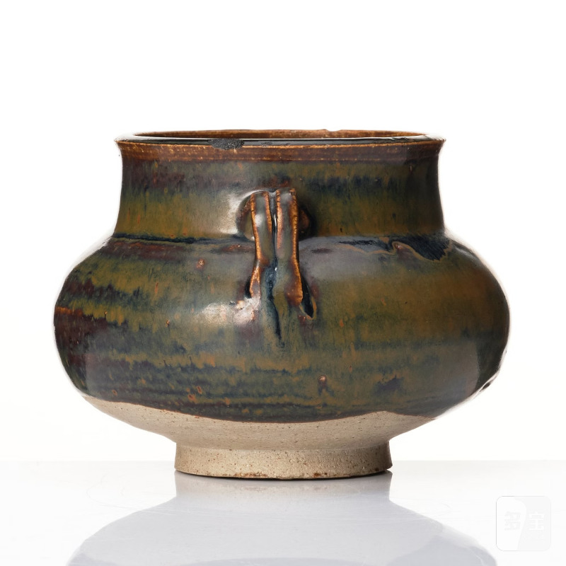 A black and brown glazed stoneware jar, - 图11